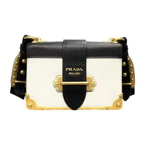 Pre-owned PRADA · Shoulder Bags White/Black Leather Cahier Shoulder Bag