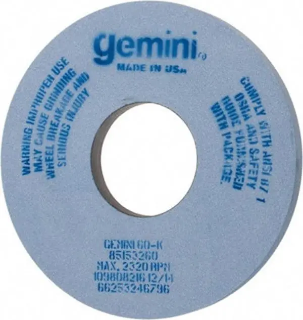 Norton 14" Diam x 5" Hole x 1" Thick, K Hardness, 60 Grit Surface Grinding Wheel Aluminum Oxide, Type 1, Medium Grade, 2,320 Max RPM, No Recess 66253246796