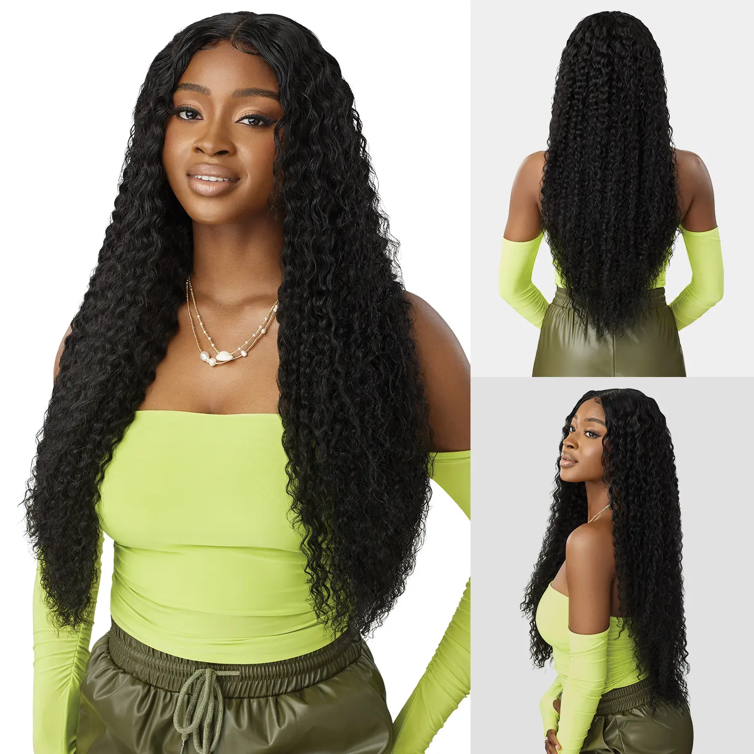 Outre Unprocessed Remy Human Hair Weave - Sugar Punch 3 Bundles Wet N Wavy Gypsy Deep Wave Extensions, Unisex Natural Looking Raw Hair Bundles with 1 Directional Cuticles