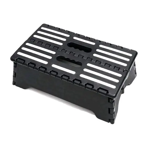 Folding Step Stool Non Slip Portable Folding Step Stool Heavy Duty Plastic Half Step Stool With Handle For Kitchen Bathroom Bedroom Kids Seniors Adults