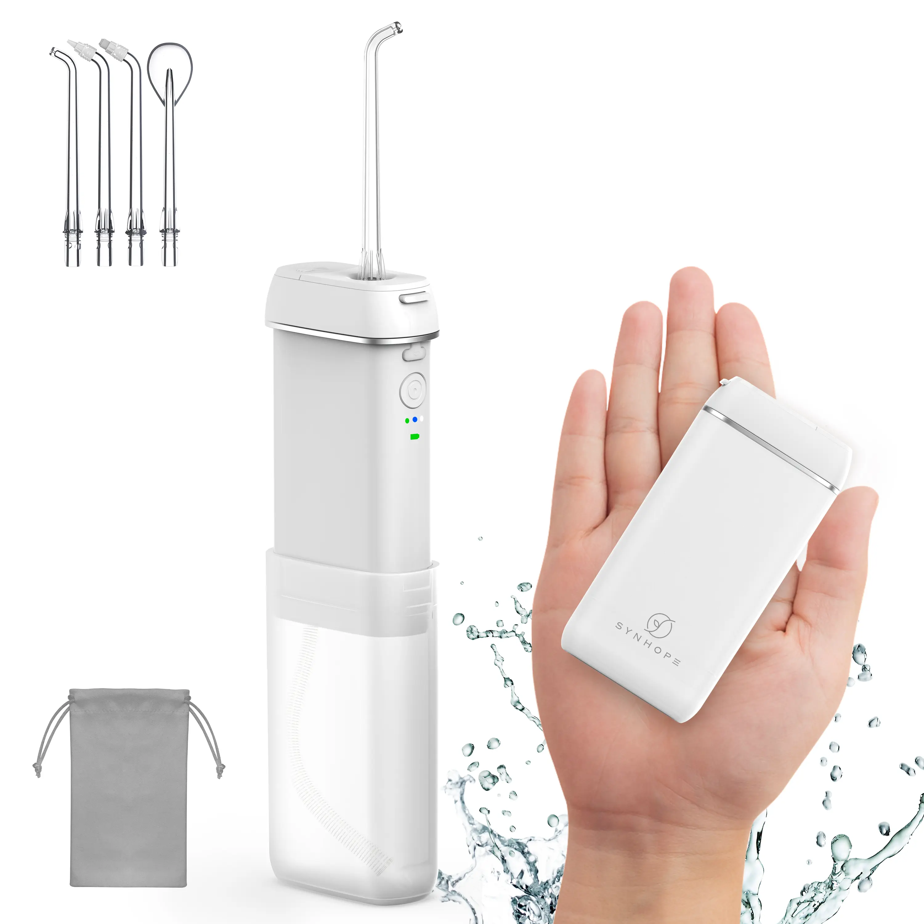 Water Flosser Mini Cordless Portable Oral Irrigator with 3 Modes, IPX7 Waterproof for Home & Travel Use - Waterfloss Teeth Cleaning Machine Lightweight
