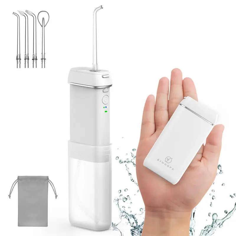 Water Flosser Mini Cordless Portable Oral Irrigator with 3 Modes, IPX7 Waterproof for Home & Travel Use - Waterfloss Teeth Cleaning Machine Lightweight