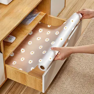1 Roll Small Daisy Shelf Liner  Non-Slip Mat Suitable for Kitchen Cabinets Modern Pattern Waterproof Shelf Paper Durable EVA Cabinet Liner Cuttable Suitable for Refrigerator Cabinets Drawers