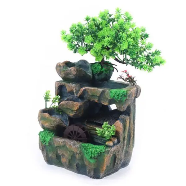 Water Fountain Tabletop Indoor Small Rock Waterfall Zen Decor with LED Light New Water Fountain Tabletop Indoor Small Rock Waterfall Zen Decor with LED Light New
