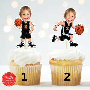 Custom Basketball Cupcake Topper – Born Two Ball Sports Birthday Decor