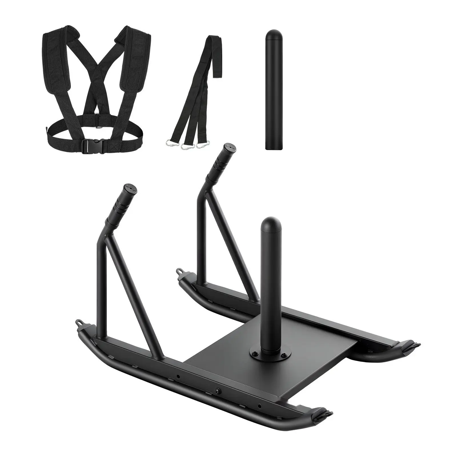 Weight Power Pull Push Sled For Fitness Training And Strength Development, High-Performance Conditioning Equipment, Durable Black Sled For Speed Exercises, Core Workouts, Cardio, Rehab, And Full-Body Training Routines