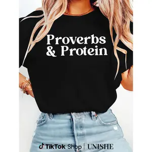 Motivational Proverbs & Protein Workout Shirt – MAPTEES Fitness Tee