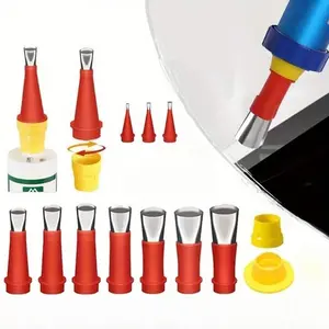 9pcs Joint Filling Tool Set (with Base) - Glue Anti Hollowing Exterior Wall Doors and Windows Glass Nozzle, Kitchen and Bathroom Sink Car Repair Shop Factory Hotel