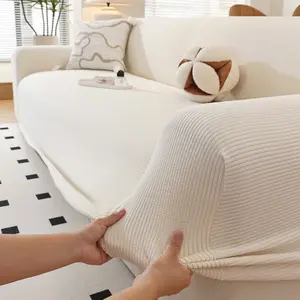 Elastic Jacquard Sofa Cover, One-Piece Stretch Sofa Cover, Solid Color, Full Coverage, Pet-Proof, Slip-Resistant, Stain-Resistant, Dustproof Sofa Slipcover, Stretch Jacquard Slipcover
