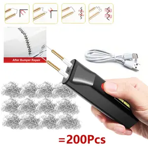 100W USB Cordless Portable Mini Plastic Welder 2-in-1 Set with 200 Welding Nails for Car Bumper Dashboard Repair