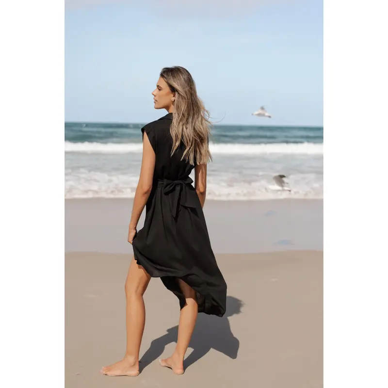 knee length dresses for ladies A-Line Cami Midi Dress in Black Medium