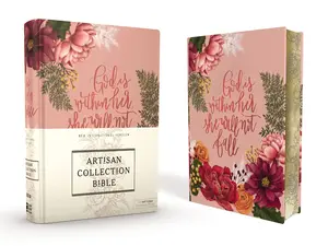 Artisan Collection Bible, Cloth over Board, Pink Floral, Designed Edges under Gilding, Red Letter, Comfort Print