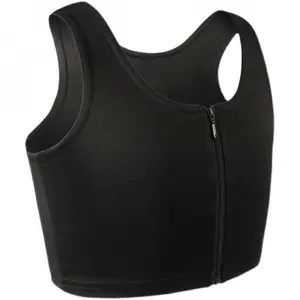 VibeFit 2026 New Mesh Chest Binder for Transgender FTM Front Zipper Binder Breathable and Strong Compression Tomboy Tank Top Womenswear