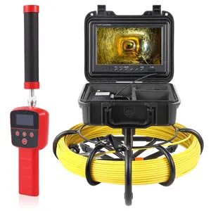 【GARVEE】Sewer Camera with Self Leveling, 300ft Plumber's Snake Camera with 9" Screen, DVR, IP68 Waterproof, 12 LEDs, 512Hz Transmitter and Receiver, 16GB SD Card for Sewer Lines, Home Drains, Ducts & Plumbing