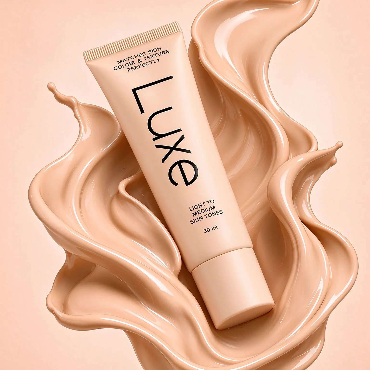 Women's Luxe Color-Matching Cream Concealer & Flawless Foundation Tube - Moisture-Boosting Hydrating Cosmetic, Light Coverage, Natural Finish, Flawless Base,  Back to School Adult All Skin Types Makeup Product