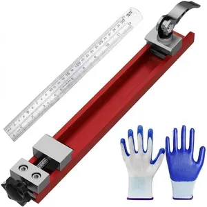 Adjustable Circular  Guide Rail -   Fence & Straight Edge Guide for 4-5" Saws - Tool-Free Precision  Track Attachment Kit with Steel Ruler & Safety Gloves