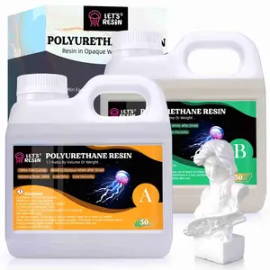 60oz 2 Part Polyurethane Resin, Fast Cured Resin within 10 Minutes, Ultra Low Viscosity & Low Odor Pourable Liquid Plastic for Casting Models, Prototypes & Other Resin Craft - LET'S RESIN