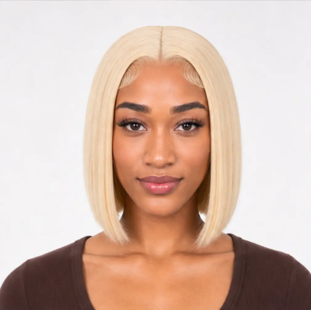 Shewell 613 Color Straight Bob Human Hair Wig 13*4 Front Lace Pre-Plucked 180 Density for Black Women