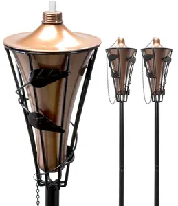 Sorbus Matney Bamboo Torches - Includes Metal Oil Canisters with Bamboo Covers for Outdoor Decorating, Luau, Tiki Parties, 5 ft Long