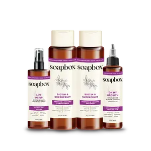 Soapbox Biotin & Superfruit Shampoo + Conditioner Set - Voluminous Hair Boost with Vegan Collagen, Aloe & Shea - Color-Safe, Sulfate & Paraben-Free