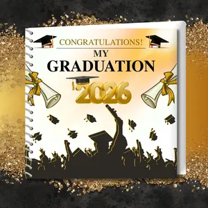 Graduation Black and Gold Scrapbook Edition 2 | Blank Scrapbook Pages | Design Your Own Photo Layouts