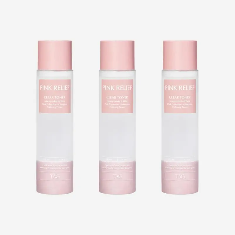 3X Korean Pink Relief Clear Toner