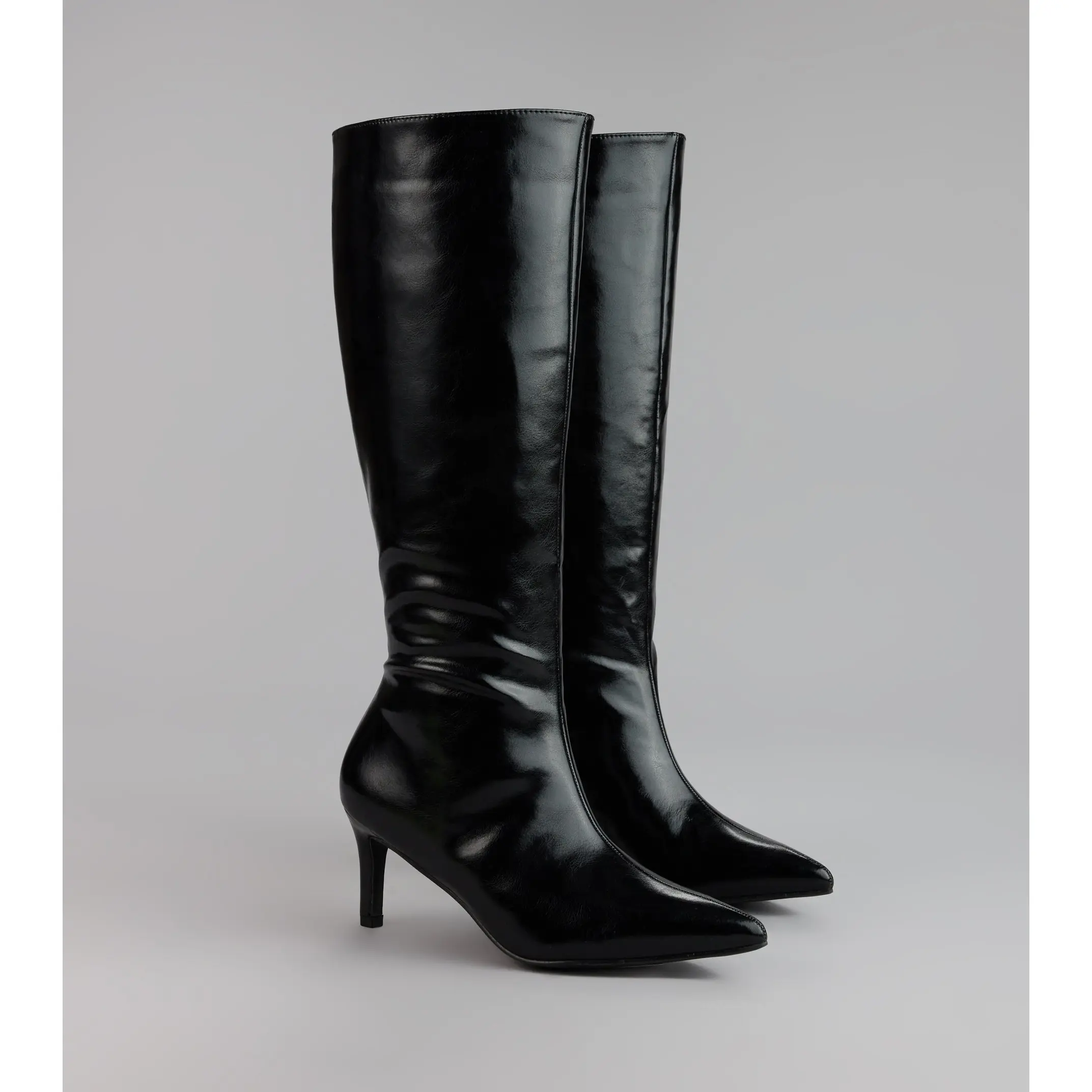 Sleek Stance Faux Leather Stiletto Boots Sleek Stance Faux Leather Stiletto Boots