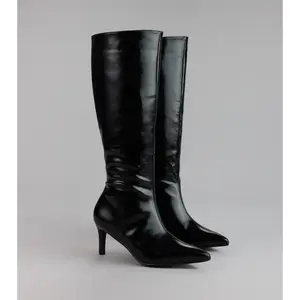 Sleek Stance Faux Leather Stiletto Boots