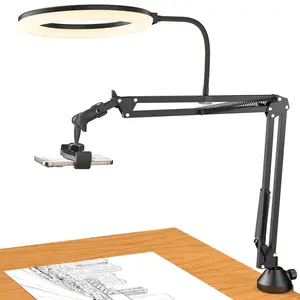 TONOR 10" Ring Light Kit – Adjustable Angle Boom Arm & Phone Holder for Recording, Streaming, Makeup & Nail Art