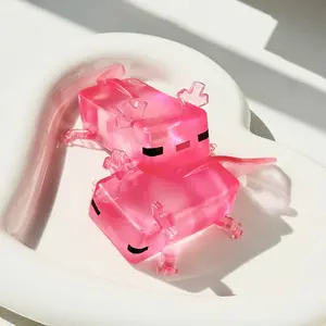 Axolotl Squishy Stress Relief Toy Glitter Fidget Toys Cute Malt Sugar Axolotl Toy Fidget Toys for Kids Youth Adult, Party Favors Anxiety Relief Squishy Toys(Blue)