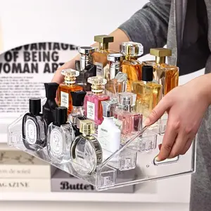 Clear Acrylic Display Stand Multi-Tier Step Riser Shelf for Collectibles, Anime Figures, Badges, Pops & Figurines – Versatile Organizer for Home, Retail & Live Stream Showcase, Dustproof Display Rack for Desk Storage & Collection Exhibition