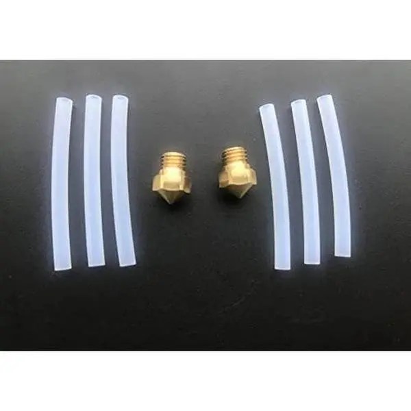 FlashForge Finder 3D Printer Repair Parts, 2 Nozzles and 6 Teflon Tubes