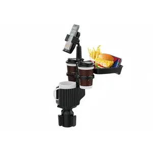 360° Rotating Car Cup Holder Tray, Multifunctional Car Food Tray with Phone Mount, Drink & Snack Organizer, Drink Carrier Cup Holders Perfect Gift