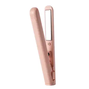 Mini Two-In-One Wireless Straightener and Curler, Portable USB Rechargeable, 10s Fast Heating, Anti-Scald & Ionic Hair Care, Suitable for All Hair Types