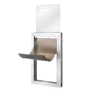 VEVOR Pet Door, 8.27" x 11.93" Aluminum Frame with Lock and Flap System, Weatherproof Doggy Door, Easy to Install in Interior or Exterior Doors, Pet Door Suitable for Cat Doggie Kitties (White-Small)