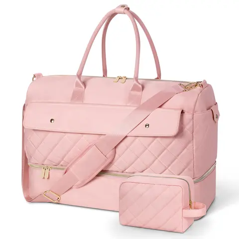 Wedama Weekender Bags for Women Cruise Travel Bag with Shoe Compartment and Toiletry Bag, Large Capacity Multi-pocket Waterproof For Gym Camping Traveling Mother's Day