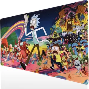 Large Gaming Mouse Pad 35x16 inches for Precise and Comfortable Gaming and Work Non-Slip Base Waterproof Surface Durable Stitched Edges High-Quality Natural Rubber Cartoon Design