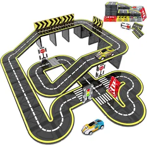 28/54pcs Magnetic Road Building Blocks Toy with Magnet Cars, Stem Creative Educational Toy for Kids 3-12, Birthday Gift for Boys Girls, Building Block Sets, Magnetic Building Set, Magnetic Construction Set