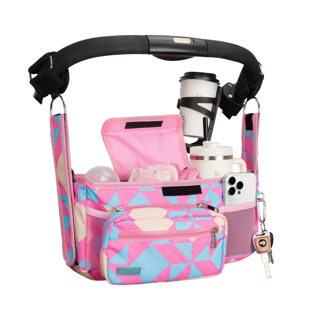 Hp Hope Stroller Organizer Bag for Mom, Large Capacity Baby Diaper Bag with 40oz Cup Holder, Multi Pocket Mommy Bag, Waterproof Baby Carriage Storage Bag, Infant Essentials Organizer, Magnetic Closure Travel Bag for New Moms, Baby Shower Gift for Mom