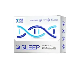23Well Sleep Aid Capsules - Melatonin, Vitamin B6, GABA, Glycine, Casein, Hydrolyzed Peptides, Passionflower, Lavender, Valerian Root Extract - 12 Capsules for Adults - Natural Sleep Aid for Quick Restful Nights - Fitness Healthcare Supplement Dietary
