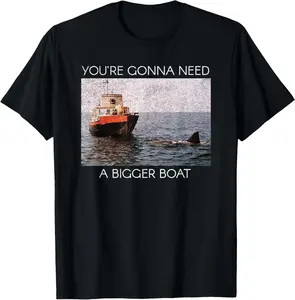 100% Cotton Jaws Screen Grab You're Gonna Need A Bigger Boat T-Shirt