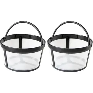 2 Pack  Coffee Filters, 4-5 Cup Coffee Filter Basket, Nylon Mesh Coffee Filter Replacement with Handle  Coffee Filters for Mr. Coffee Makers and Brewers