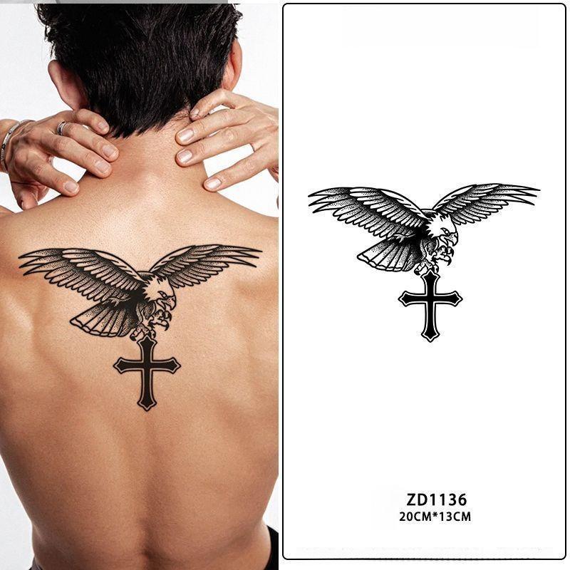 Temporary Tattoo Stickers (6-Pack) - 2 Fixed Eagle Designs, 4 Random Designs, Waterproof Long-Lasting Normal Casual Beauty Cosmetics, Adult Scar Hider for Adults