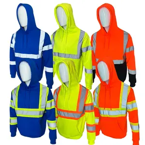 PULLOVER High Visibility LIGHT WEIGHT Safety Sweaters in various colors / Class III Safety Sweater with Hoodie
