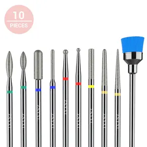 MelodySusie Nail Drill Bits Set for Gel & Acrylic Nails 3/32" Shank Universal Shank Size Professional Manicure Pedicure Tools