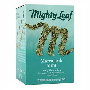 Mighty Leaf Green Tea Tropical 15 Count Whole Leaf Tea Bags Pyramid Sachets with Pineapple & Floral Flavors Antioxidant Rich Lightly Caffeinated