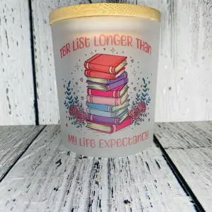 Tbr Jar for My Readers - Colorful Book Design with "TBR LIST LONGER THAN My Life Expectancy" Text - Tin, Bottles