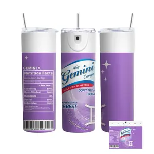 Gemini 20oz Tumbler Drinkware Stainless Lid Straw