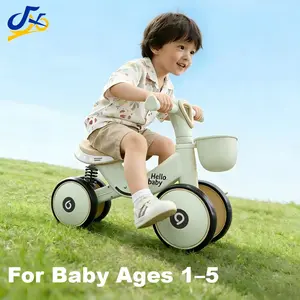 Four-Wheel Baby Balance Bike, Toddler Balance Bike, No Pedal Design, Suitable for 1-5 Year Olds, Safe and Fun Educational Toy, Easy to Use