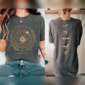 Fourth Wing Double Sided Shirt Basgiath War College T-Shirt Fourth Wing Sweatshirt Dragon Rider Shirt Bookish Tee B Cotton T-Shirt Every Fit